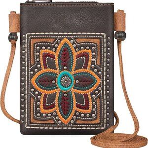 NWT American Bling by Montana West Small Cell Phone Crossbody-Brown; 7.5" x 6"